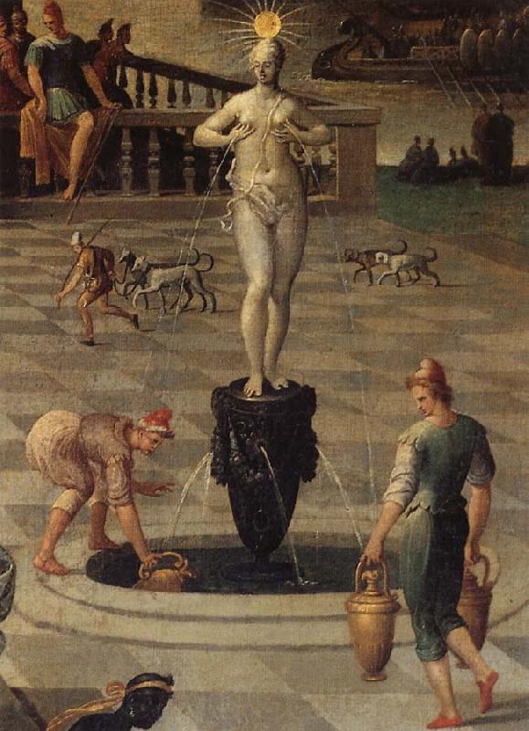 Antoine Caron Details of Caesar Augustus and the Tiburtine Sybil Spain oil painting art